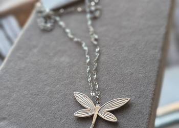 Łańcuszek z Ważka srebrny- stal chirurgiczna