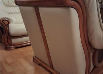 Zestaw kanapa + dwa fotele z skóry