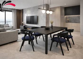 Krzesło Drewniane Tapicerowane Granatowy KDD-58