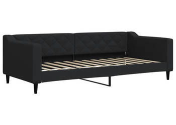 Sofa z funkcją spania czarna obita tkaniną 90x200 cm WM-354163