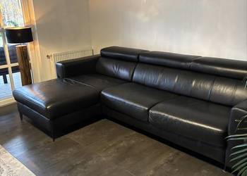 Narożnik skórzany z funkcją spania