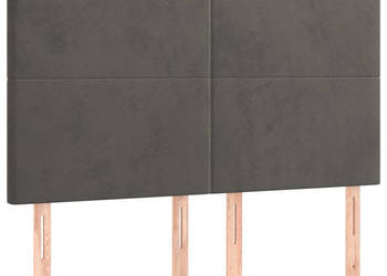 Zagłówek do łóżka z LED ciemnoszary 144x5x118/128 cm aksamit WM-3122193