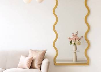 Lustro nieregularne w ramie mdf - TWIST – Blobs Mirrors Złota Rama