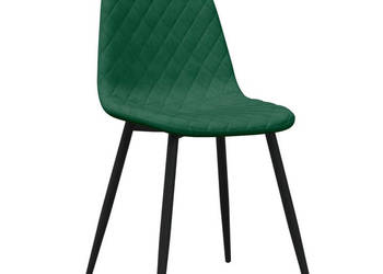 Krzesła stołowe 6 szt. ciemnozielone obite aksamitem WM-3082883