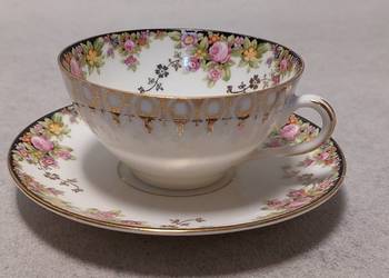 MZ ALTROHLAU Filiżanka Duet Mokka Girlandy Kwiatowe Czechoslovakia