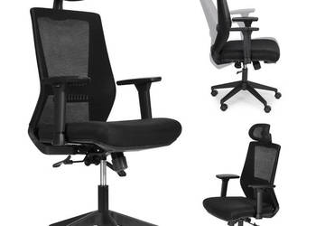 Fotel biurowy obrotowy ergonomiczny regulacja wysokości czarny ModernHome