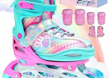 Świecące Rolki Rekreacyjne Regulowany Rozmiar r. 34-37 Sportneer