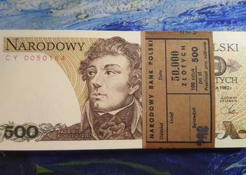 PACZKA 100 x 500 złotych 1982 s. CY UNC