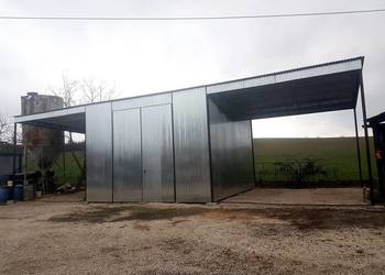 Blaszana montowana hala 6×6 m – srebrna