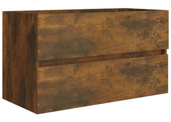 Szafka pod umywalkę przydymiony dąb 80x385x45 cm WM-815651