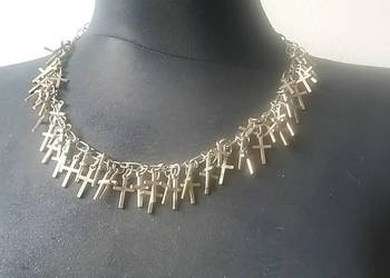 Naszyjnik w stylu Vintage z krzyżykami, unikat!