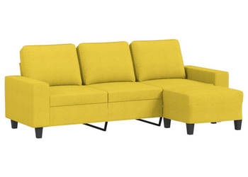 3-osobowa sofa z podnóżkiem jasnożółty 180 cm tkaniną WM-3201156