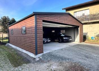 Garaż blaszany drewnopodobne brama segmentowa 6x6 7x6 4x6 9x6 producent