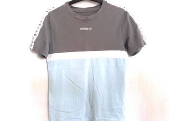 t-shirt Adidas koszulka Paski r. S-M bawełna Unisex stan bdb-