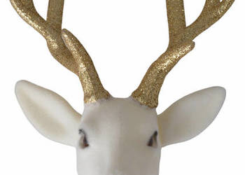 Welurowa głowa renifera / biała duża