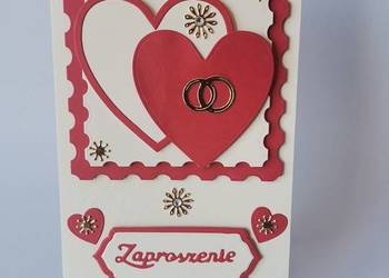 ZAPROSZENIA ŚLUB SERCA ŁĄCZONE B6 ECRI - CZERWIEŃ