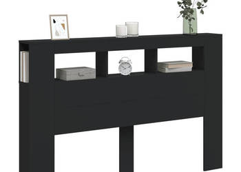 Wezgłowie łóżka z LED czarne 160x185x1035 cm WM-837352