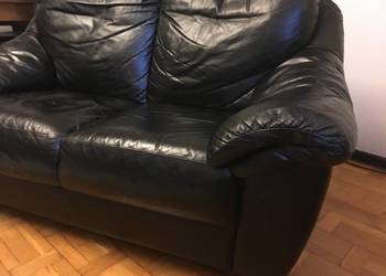 Sofa skórzana czarna