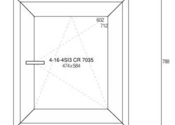 OKNO PCV - 67,8 x 78,8   BIAŁE