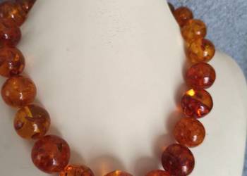 Naszyjnik Bursztyn Vintage kule