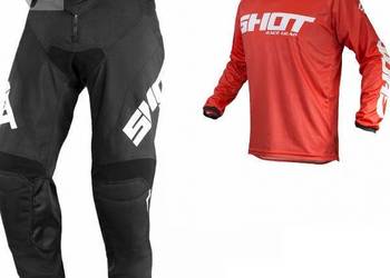 STRÓJ CROSS SPODNIE KOSZULKA BLACK RED 38/XL/