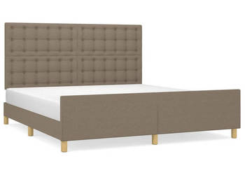 Rama łóżka z zagłówkiem kolor taupe obita tkaniną 180x200 cm WM-3125401