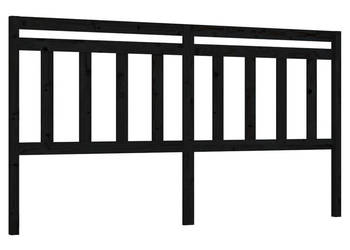 Wezgłowie łóżka czarne 206x4x100 cm lite drewno sosnowe WM-814118