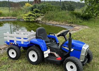 Traktor na akumulator z Przyczepką Pilot 137cm 12V Miękkie koła EVA Tablice