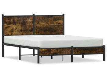 Łóżko Czarne Metalowe Rama Łóżka Metalowa Ze Stelażem 137x190 cm WM-4007813