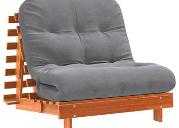 Sofa rozkładana futon z materacem woskowy brąz 80x206x11 cm WM-846758