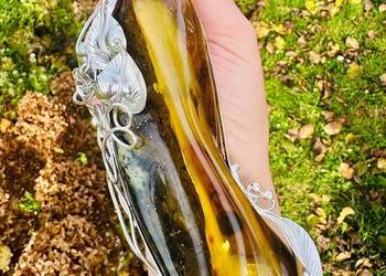 Wyjątkowy unikat wisior srebro 925 bursztyn bałtycki rękodzieło