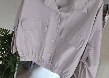 Damska bluzka z kołnierzykiem, krótka koszula