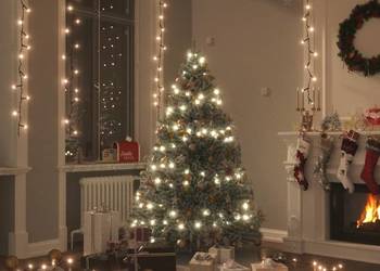 Łańcuch z 600 lampkami LED, 60 m, 8 efektów, IP44, ciepła biel(SKU:50694)