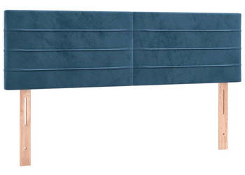 Zagłówek do łóżka z LED ciemnoniebieski 144x5x78/88cm aksamit WM-3121804