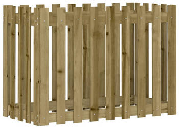 Rabata ogrodowa z płotkiem 100x50x70 cm impregnowana sosna WM-832486