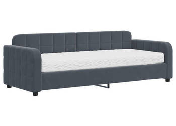 Sofa z materacem do spania ciemnoszara aksamit 80x200 cm WM-3196899