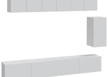 Zestaw 6 szafek telewizyjnych biały materiał drewnopochodny WM-3114614