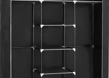 Szafa materiałowa SONGMICS 150 × 45 × 175 cm – 2 drążki, czarna