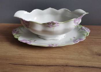 Stara przedwojenna porcelana unikatowa sosjerka w kwiaty