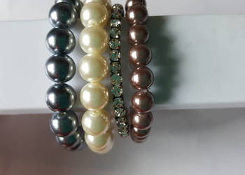 BRANSOLETKI cyrkonie i perełki, bransoletka, cena za całość BRANSOLETKI cyrkonie i perełki, bransoletka, cena za całość