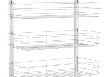3-poziomowy wysuwany kosz druciany srebrny 47x25x56 cm WM-50969