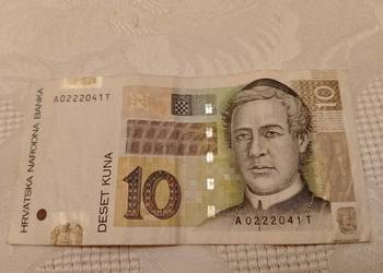 Banknot 10 KUNA - Chorwacja, kolekcjonerski, obiegowy, numizmatyka vintage