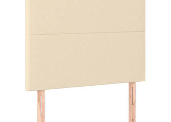 Zagłówek do łóżka z LED kremowy 100x5x118/128 cm tkanina WM-3122139