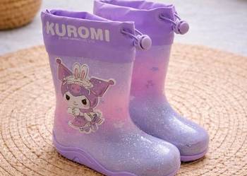 NOWE kalosze dziecięce KUROMI  r.25 | brokatowe