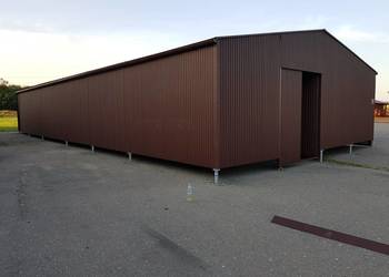 Blaszana montowana hala 10×20 -ciemnobrązowa