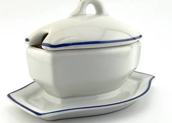 Musztardniczka sosjerka CMIELOW Lwow Art Deco PRL lata 50 60 porcelana