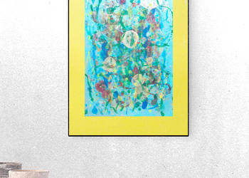 abstrakcja rysunek 30x40, boho dekoracja na ścianę obrazek
