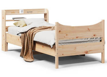 Rama łóżka z wezgłowiem lite drewno sosnowe 90x200 cm WM-3307053