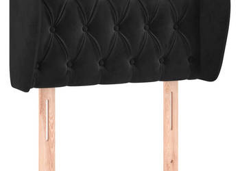 Zagłówek uszak czarny 83x23x78/88 cm aksamitny WM-3117512