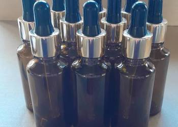 WYPRZEDAŻ Butelka szklana z pipetą pipetką na olejek serum 50 ml - 30 sztuk